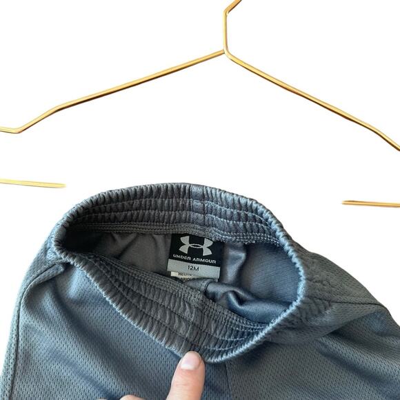 Under Armour Gray Shorts with Orange Logo - Size 12 Months - Picture 2 of 8